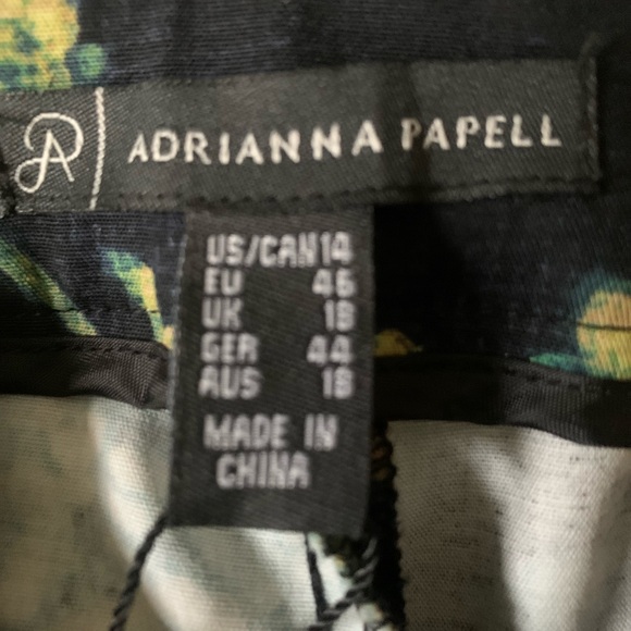 Adrianna Papell NWT Floral Straight Leg Pants Size 14 97% Cotton/3% Elastane - Picture 3 of 6